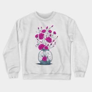 Fuchsia Flowers in a round Mason Jar Crewneck Sweatshirt